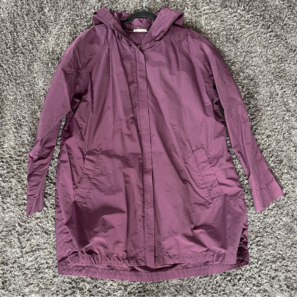 Eileen Fisher Plum Hooded Lightweight Coat